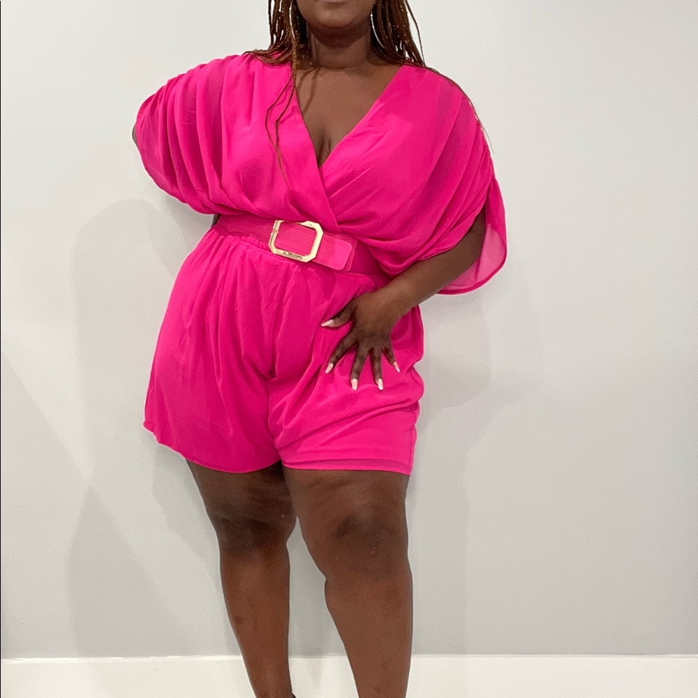 Fuschia Chic Curvy Plus Romper